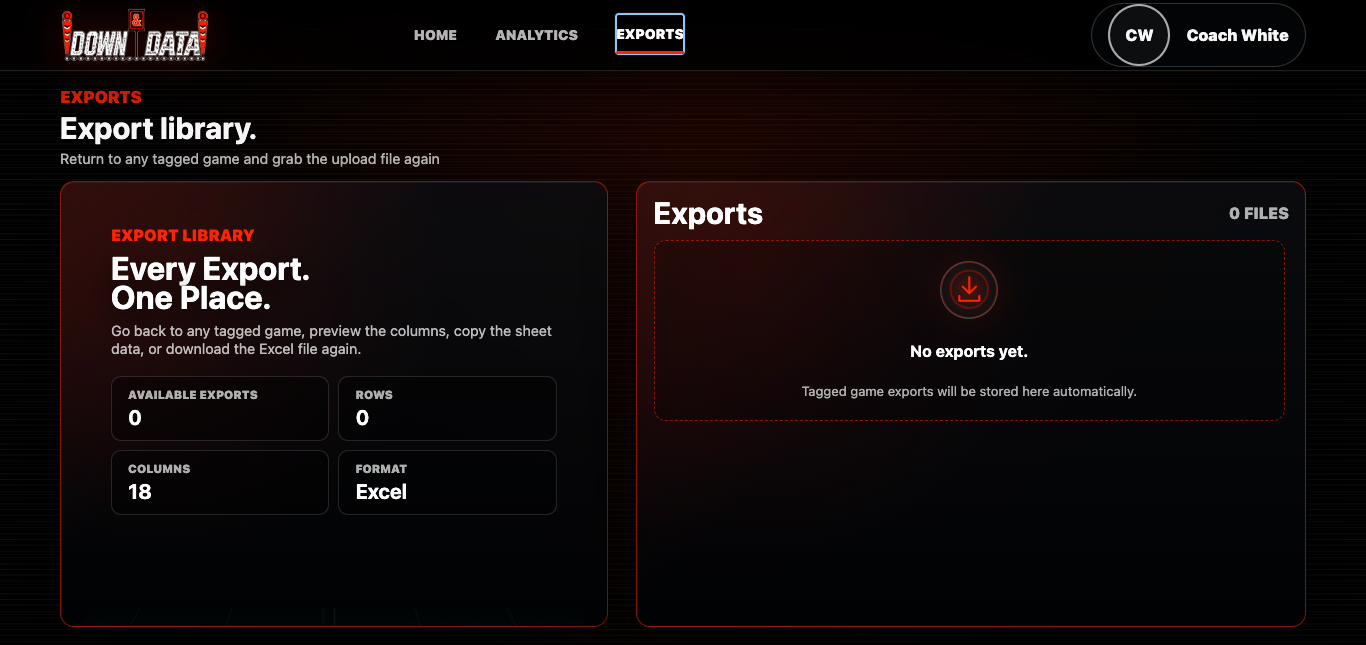 Export library screen